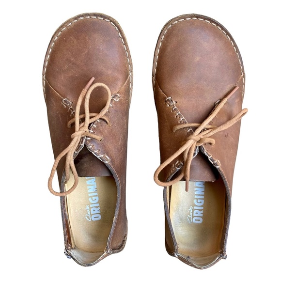Clarks Janey Mae womens brown leather lace up oxfords wide toe box shoes comfy - Picture 1 of 13